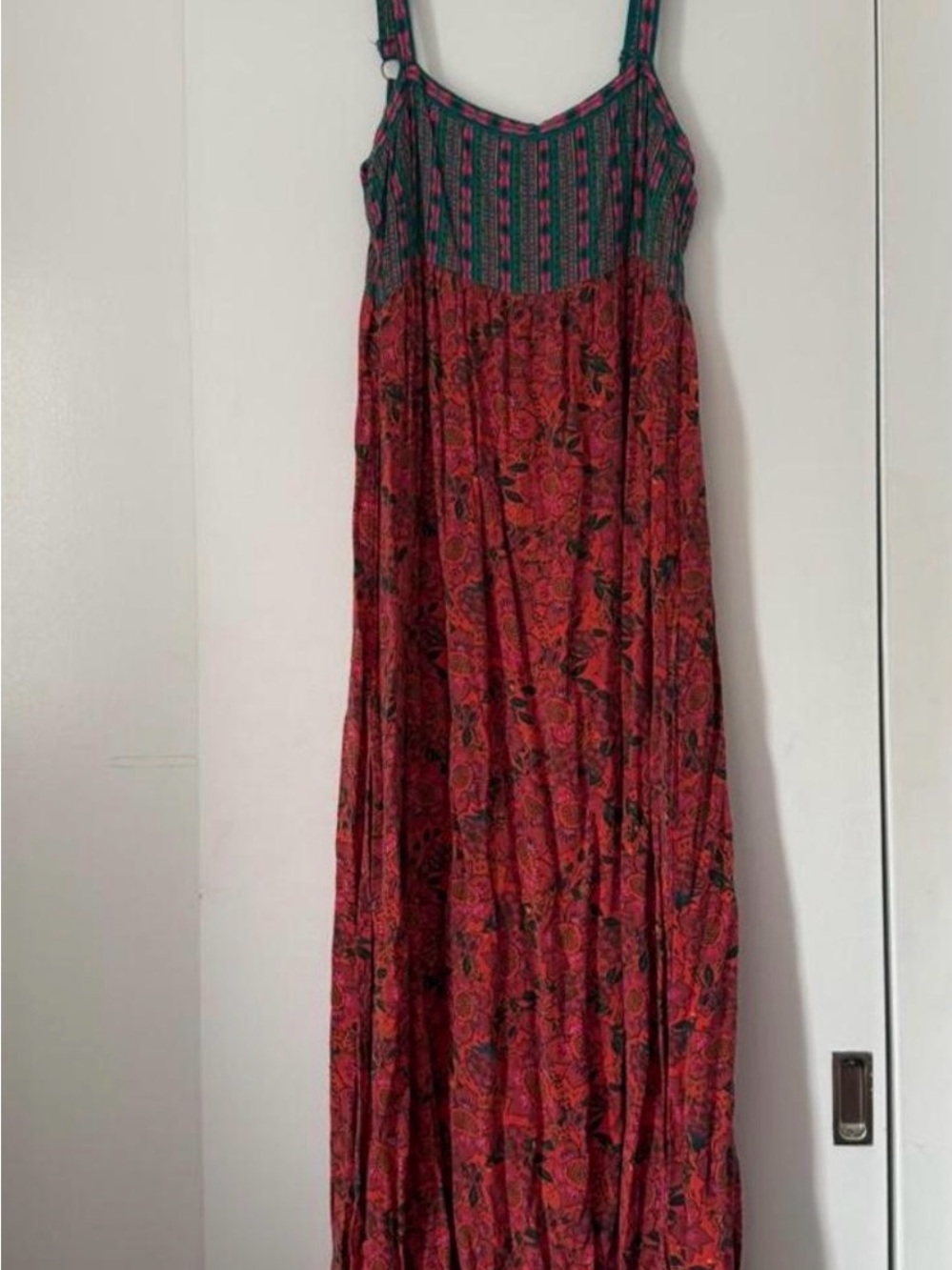 NATURAL LIFE Pink-Red Floral Boho Maxi Dress
